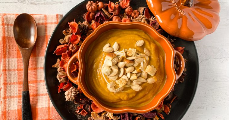 Roasted Butternut Squash Pumpkin and Apple Soup