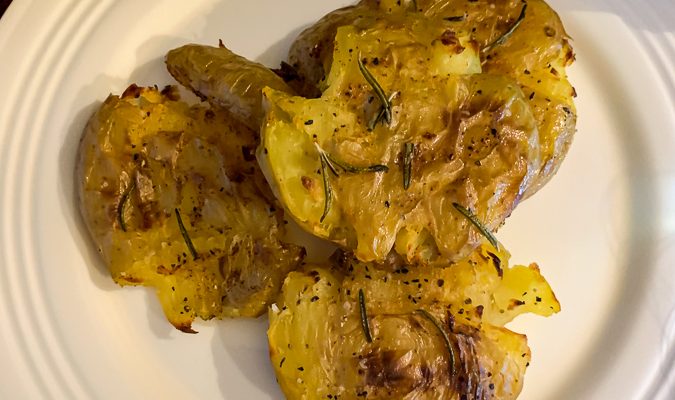 Roasted Smashed Potatoes with Herbs