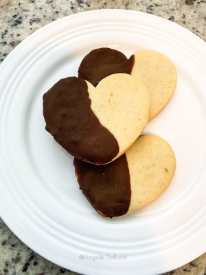 Chocolate Dipped Heart Cookies